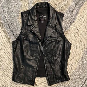 MAXIMA WILSONS LEATHER Zip Moto Biker Vintage Vest
